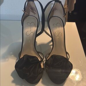 Jessica Simpson Black Satin Heels